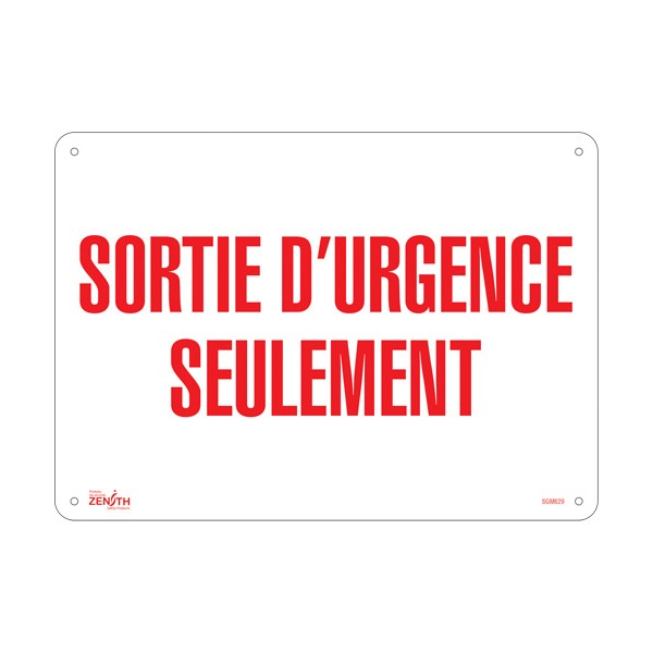"Sortie D'Urgence" Sign (SKU: SGM629)