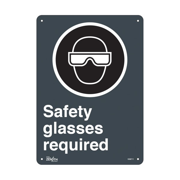 "Safety Glasses Required" Sign (SKU: SGM711)
