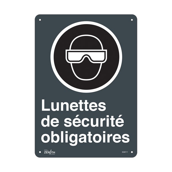 "Lunettes De Sécurité Obligatoires" Sign (SKU: SGM717)