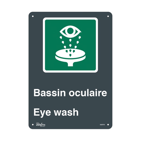 "Bassin Oculaire/Eye Wash" Sign (SKU: SGM765)