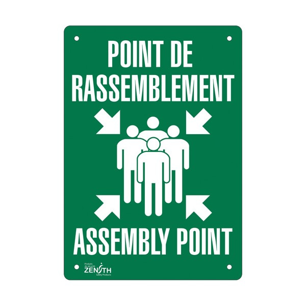 "Point de rassemblement/Assembly Point" Sign (SKU: SGP187)