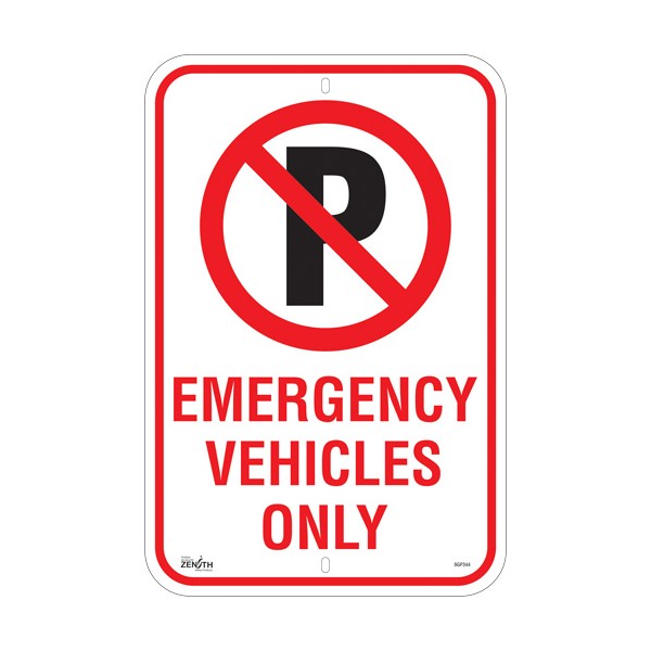 No Parking "Emergency Vehicles Only" Sign (SKU: SGP344)