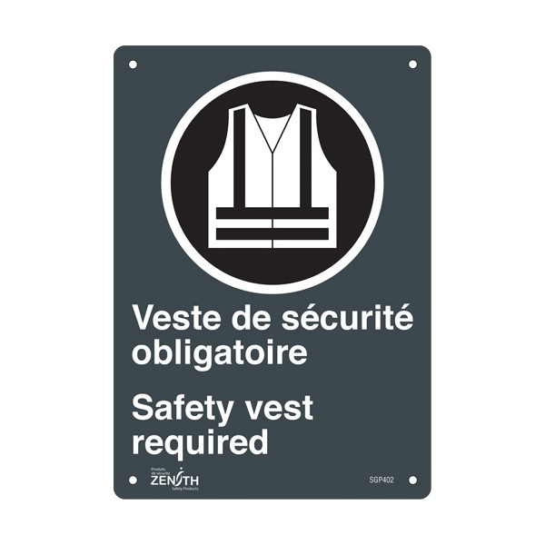 "Port du dossard obligatoire/Safety Vest Required" Sign (SKU: SGP402)