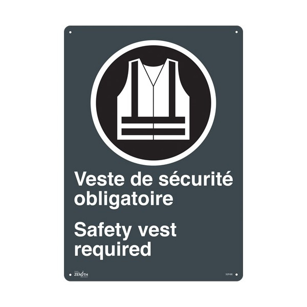 "Port du dossard obligatoire/Safety Vest Required" Sign (SKU: SGP406)