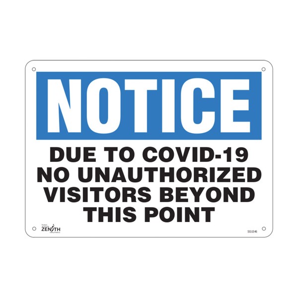 "COVID-19 No Unauthorized visitors" Sign (SKU: SGU346)