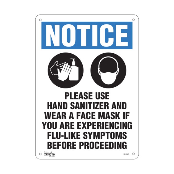 "Please Use Hand Sanitizer and Face Mask" Sign (SKU: SGU365)