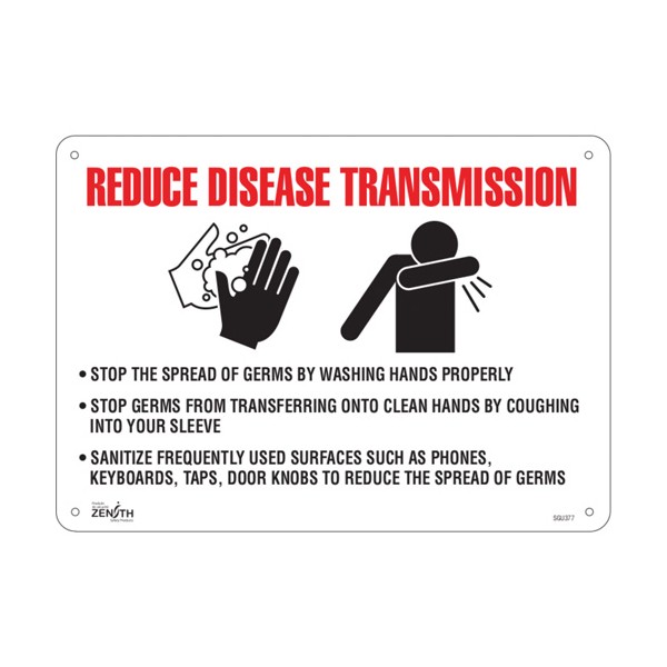 "Reduce Disease Transmission" Sign (SKU: SGU377)